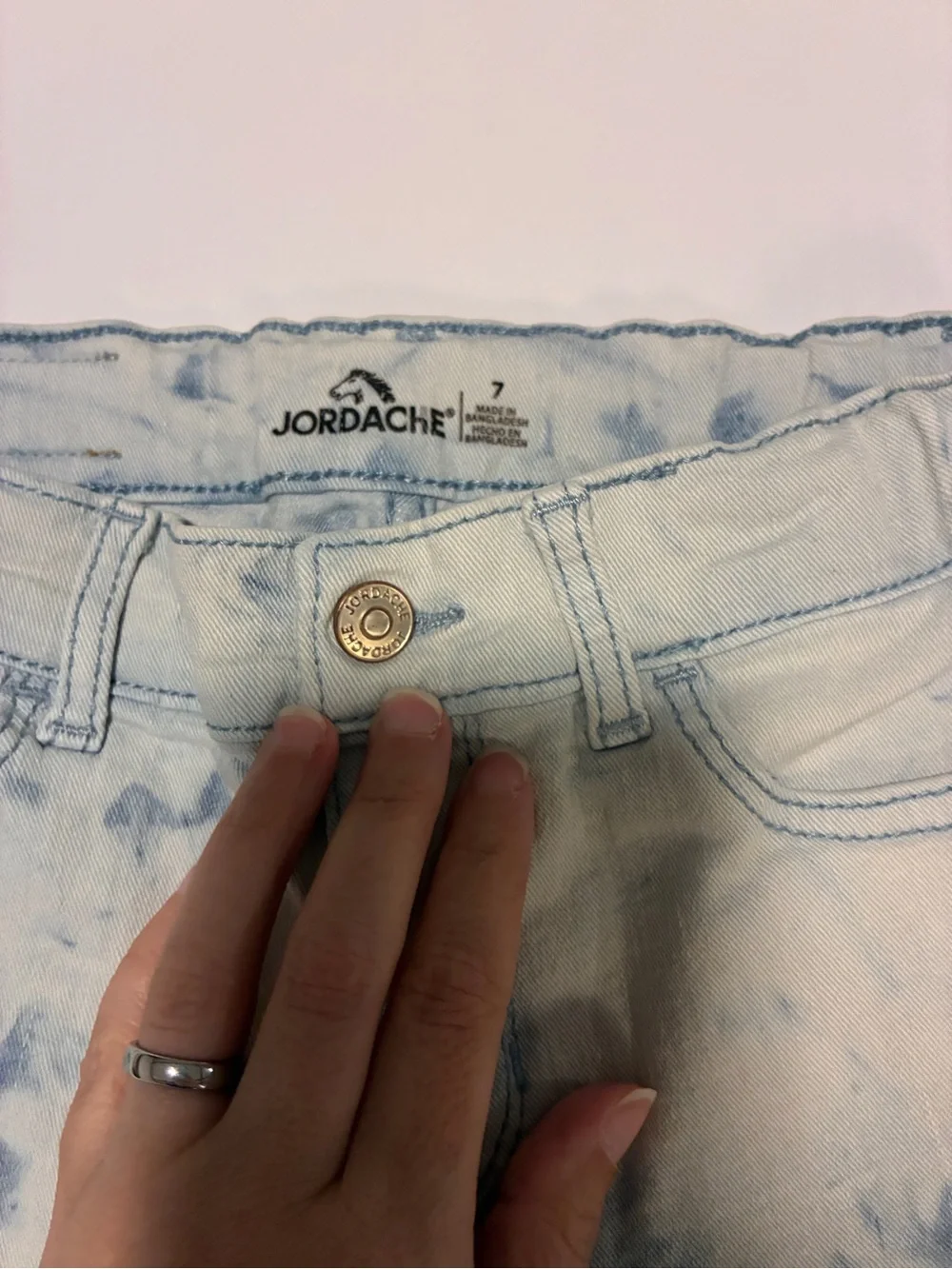 Jordache Light Blue Tie-Dye Denim Shorts
